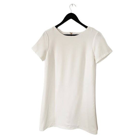 Lulu’s “Shift & Shout” Ivory Short Sleeve Shift Dress - Picture 3 of 8